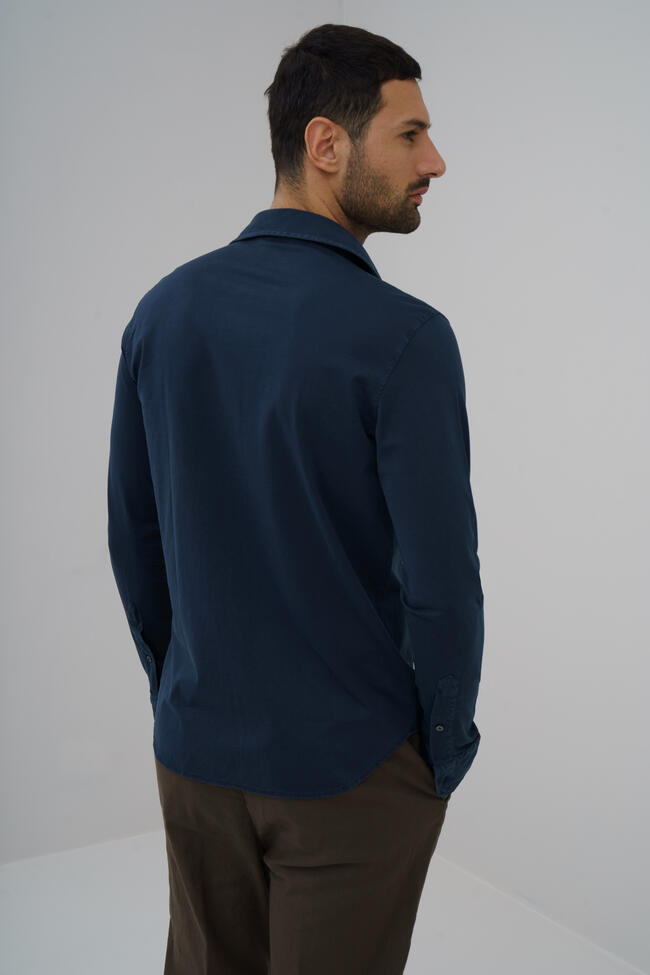 Garment-dyed ultralight jersey shirt ROYAL RED - Ferrante | img vers.1300x/