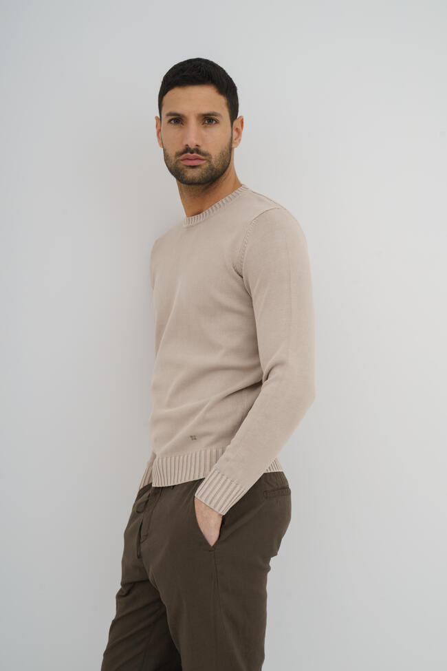 Girocollo in cotone tinto in capo ESSENTIAL - Ferrante | img vers.1300x/