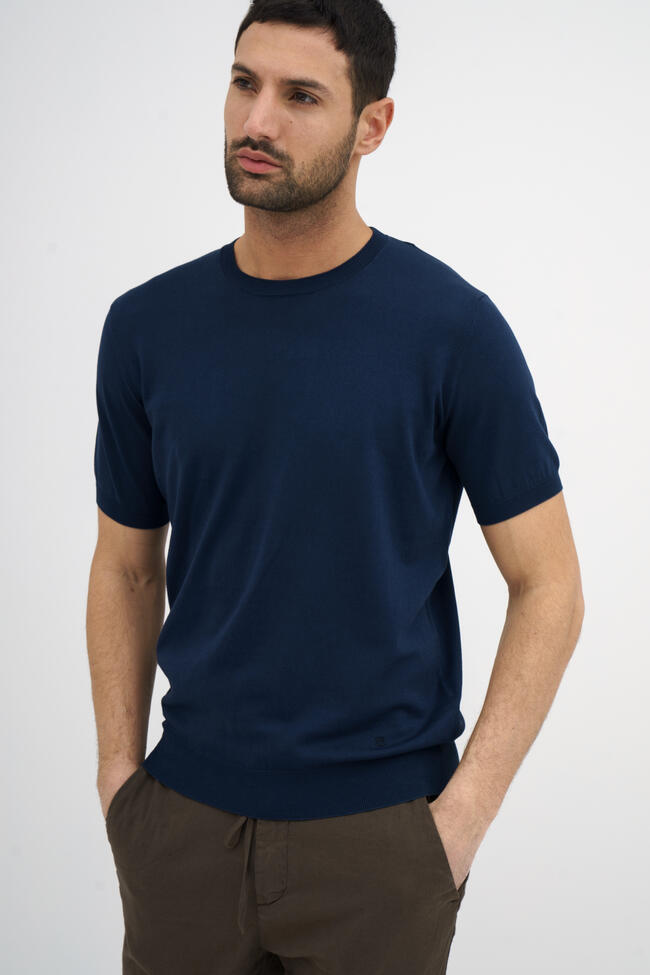 T-shirt in maglia in cotone ESSENTIAL - Ferrante | img vers.1300x/