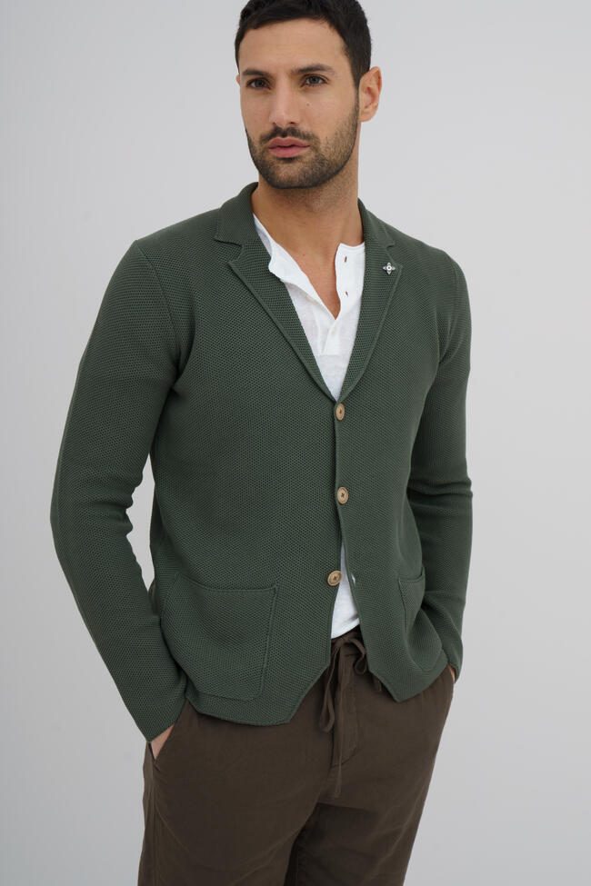 Giacca in maglia con lavorazione MAIN - Ferrante | img vers.1300x/