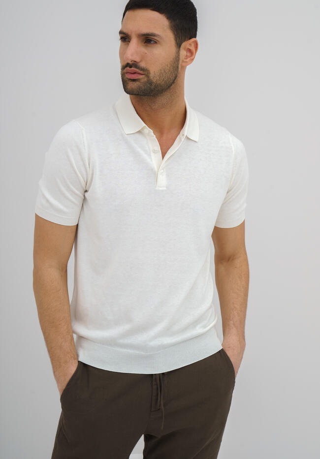 Polo in maglia in seta e cotone ROYAL RED - Ferrante | img vers.1300x/