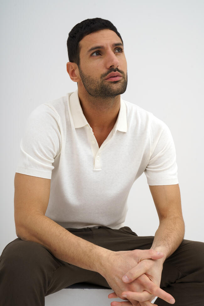 Polo in maglia in seta e cotone ROYAL RED - Ferrante | img vers.1300x/