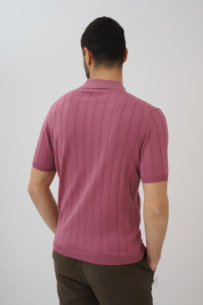 Polo a coste in cotone organico ROYAL RED - Ferrante | img vers.1300x/