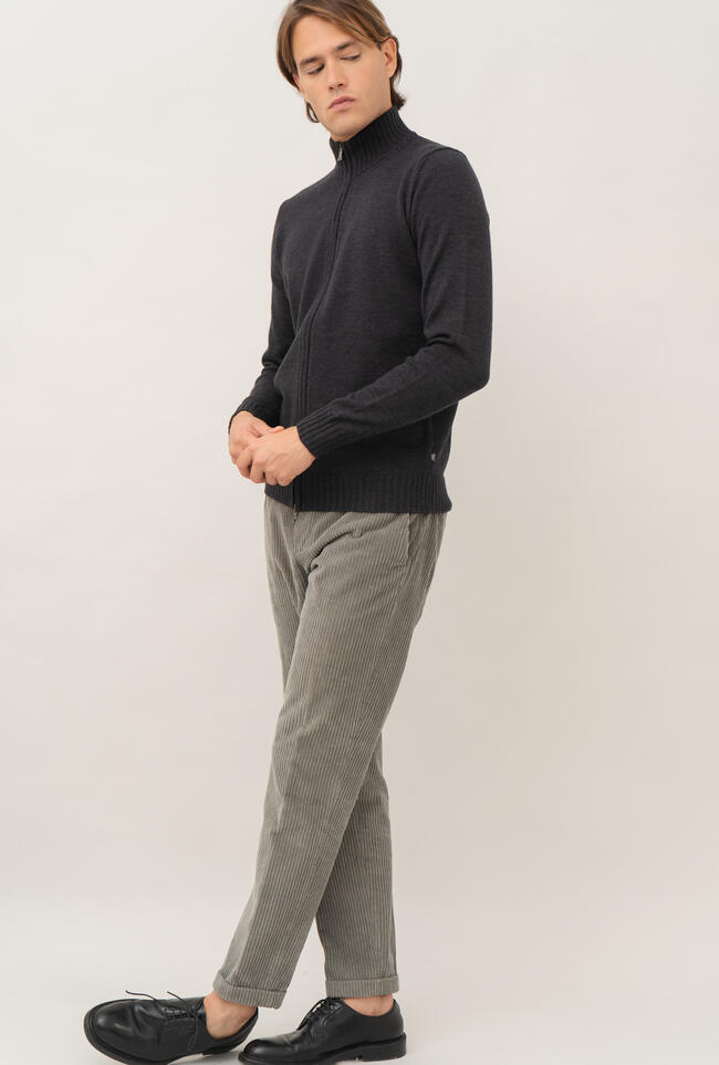 Giacca full zip in lana merino pettinata ESSENTIAL - Ferrante | img vers.1300x/