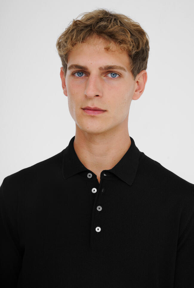 Polo shirt in pure worsted wool ESSENTIAL - Ferrante | img vers.1300x/