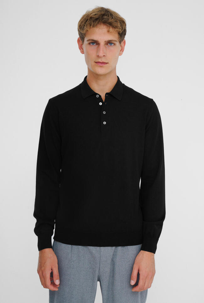Polo shirt in pure worsted wool ESSENTIAL - Ferrante | img vers.1300x/