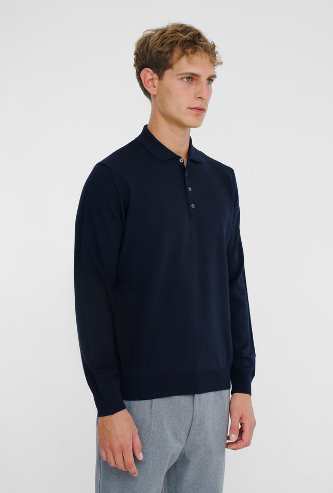 Polo shirt in pure worsted wool ESSENTIAL - Ferrante | img vers.1300x/