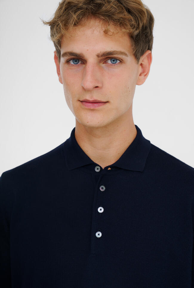 Polo shirt in pure worsted wool ESSENTIAL - Ferrante | img vers.1300x/