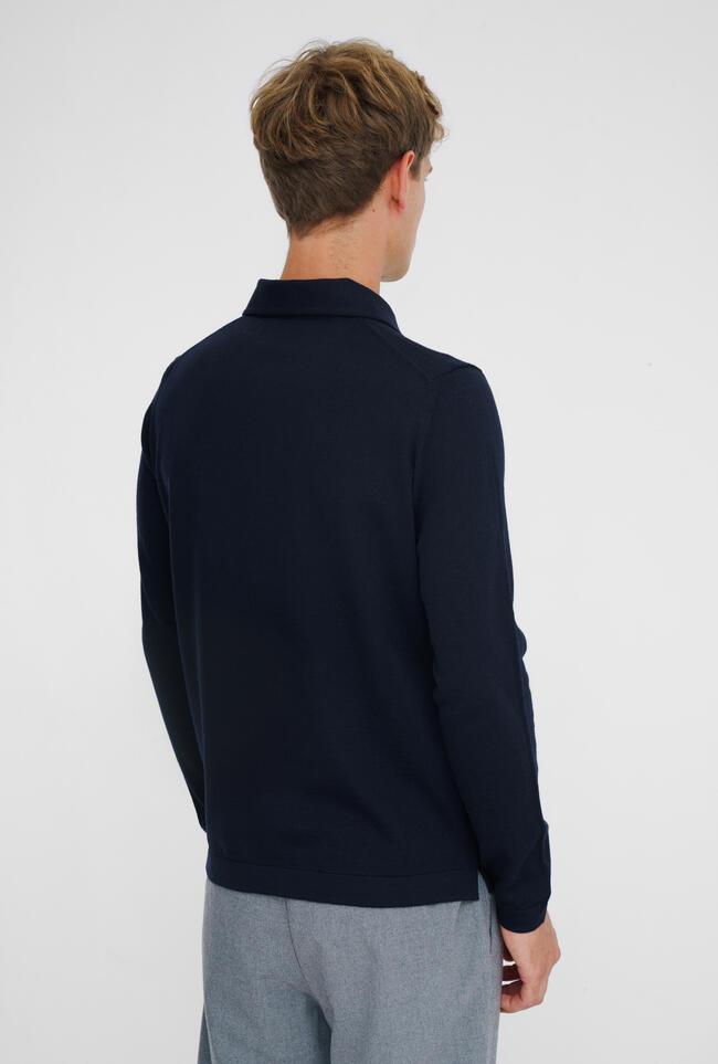 Polo with shirt collar in pure combed wool MAIN - Ferrante | img vers.1300x/