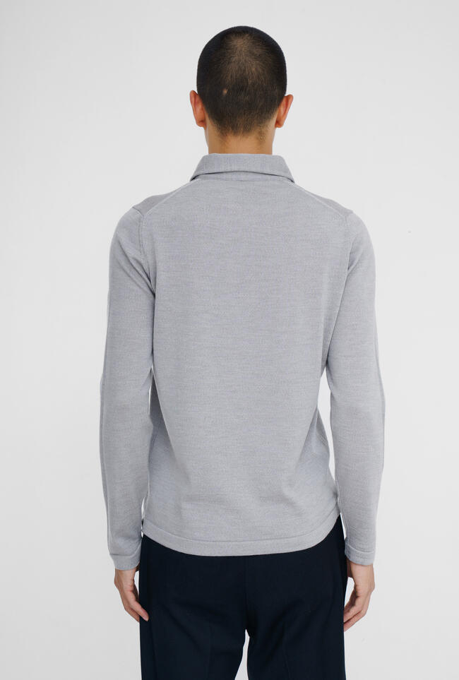 Polo with shirt collar in pure combed wool MAIN - Ferrante | img vers.1300x/