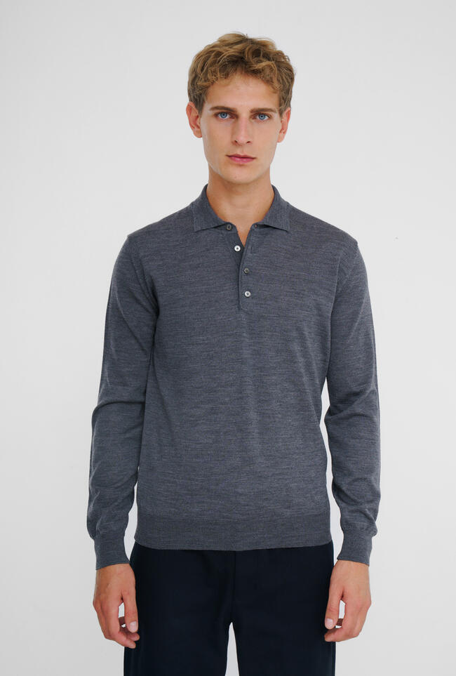 Polo shirt in pure worsted wool ESSENTIAL - Ferrante | img vers.1300x/