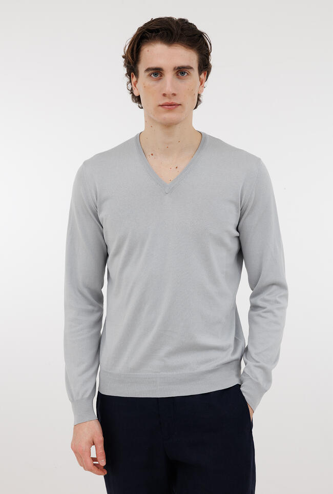 Pullover tinto in puro cotone ESSENTIAL - Ferrante | img vers.1300x/