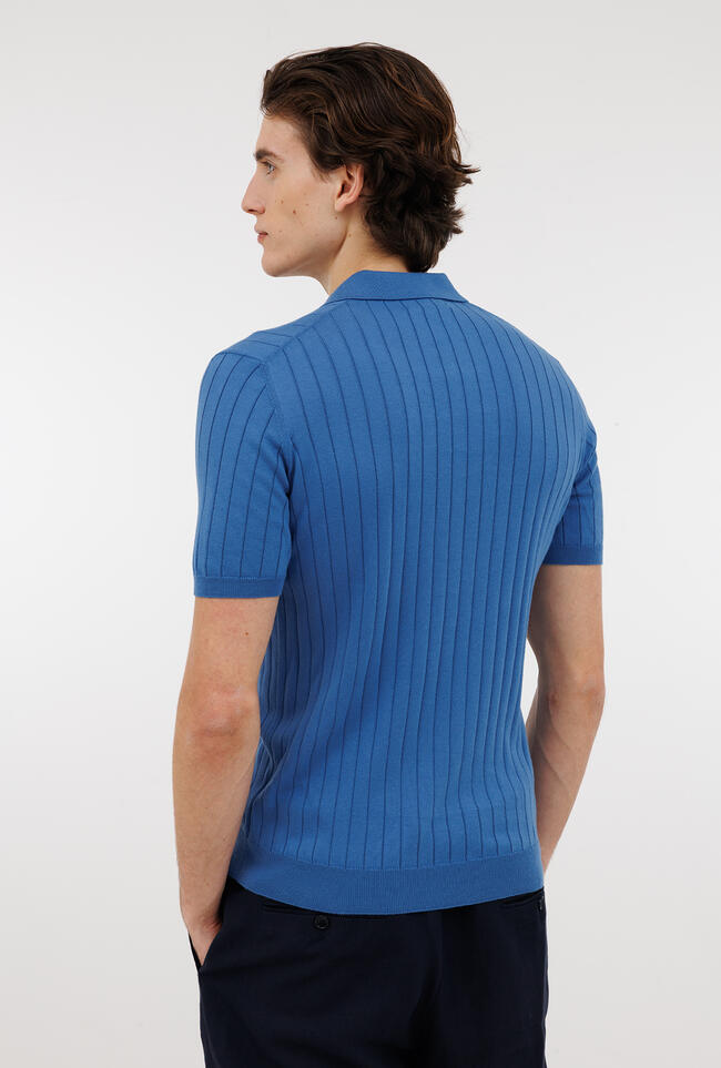 Polo a coste senza bottoni ROYAL RED - Ferrante | img vers.1300x/