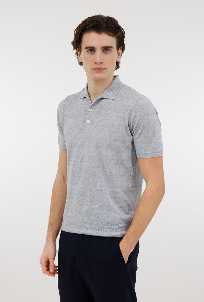 Polo in misto lino ROYAL RED - Ferrante | img vers.1300x/