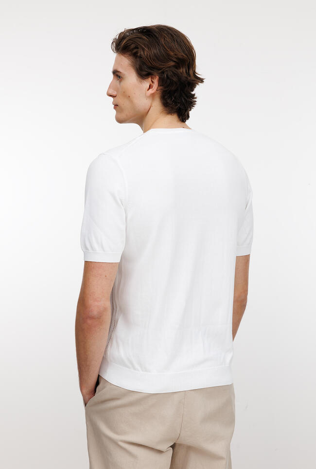 T-shirt a coste traforata MAIN - Ferrante | img vers.1300x/