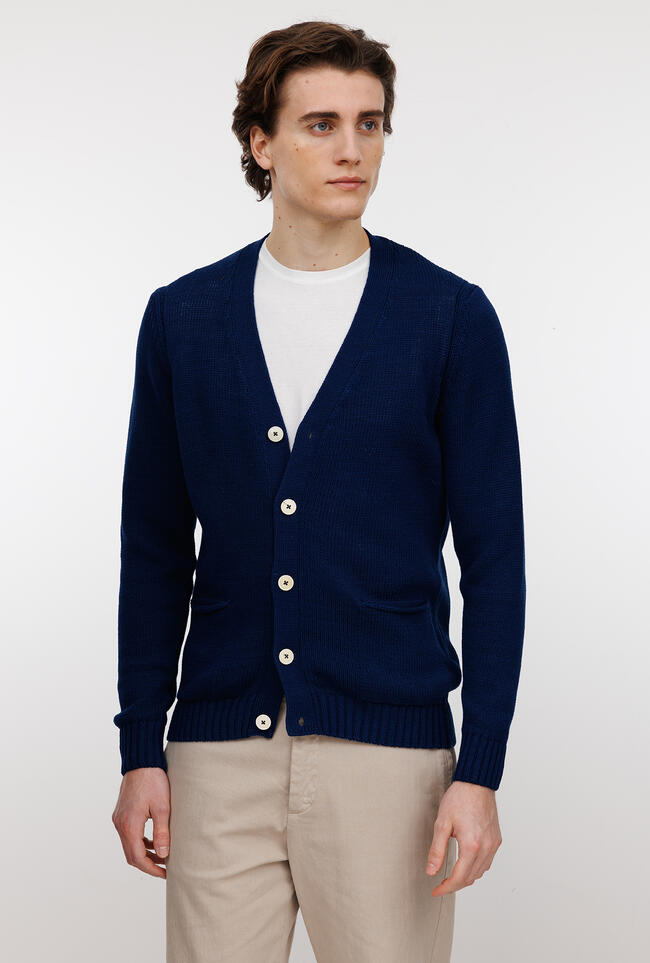 Cardigan in cotone ROYAL RED - Ferrante | img vers.1300x/