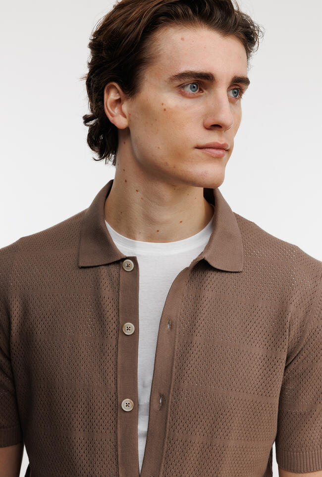 Camicia traforata tinta in capo MAIN - Ferrante | img vers.1300x/