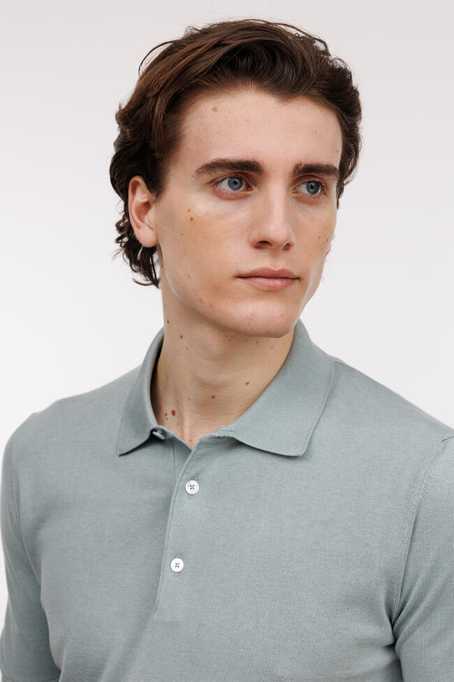 Polo in seta e cotone ROYAL RED - Ferrante | img vers.1300x/