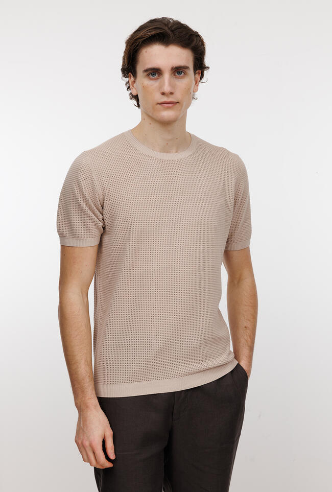 Girocollo tinto in capo con lavorazione MAIN - Ferrante | img vers.1300x/