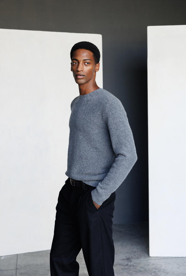 Girocollo bouclè in misto cashmere ROYAL RED - Ferrante | img vers.1300x/
