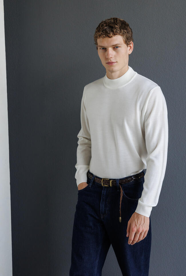 Mock neck in worsted wool ESSENTIAL - Ferrante | img vers.1300x/