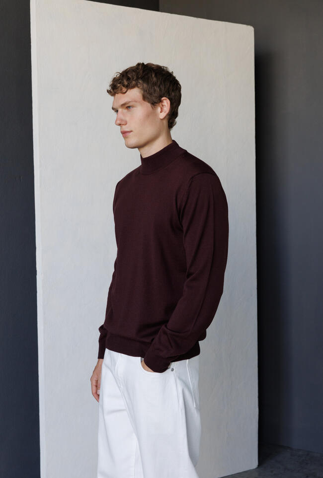 Mock neck in worsted wool ESSENTIAL - Ferrante | img vers.1300x/