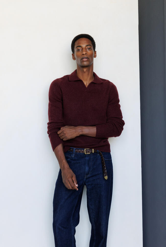 Polo bouclè in misto cashmere ROYAL RED - Ferrante | img vers.1300x/