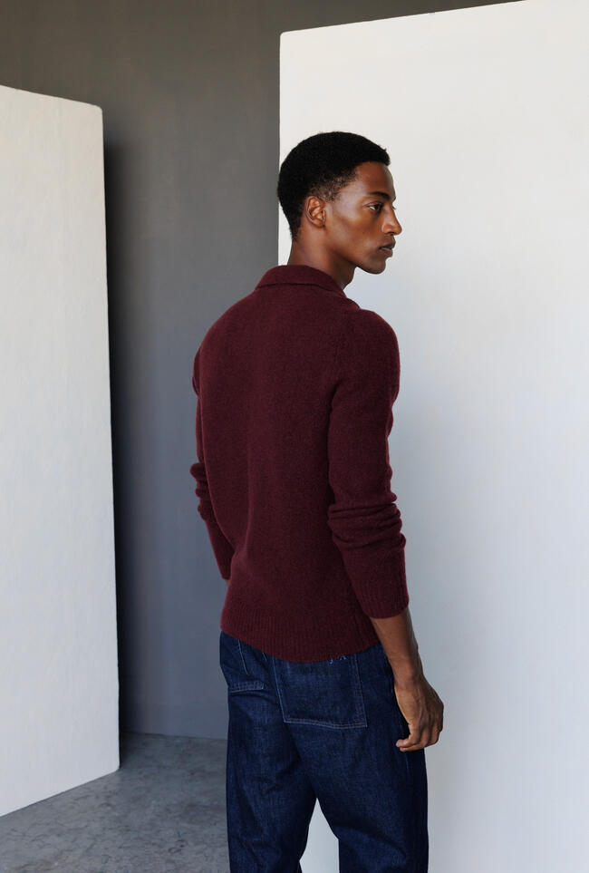 Polo bouclè in misto cashmere ROYAL RED - Ferrante | img vers.1300x/