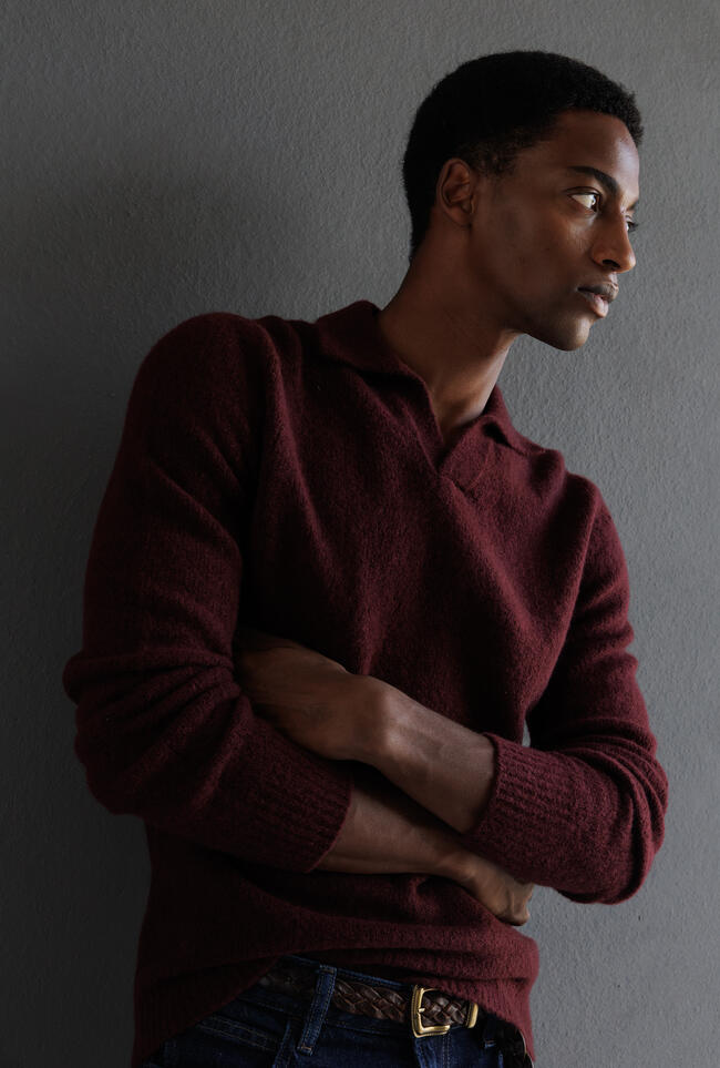 Polo bouclè in misto cashmere ROYAL RED - Ferrante | img vers.1300x/