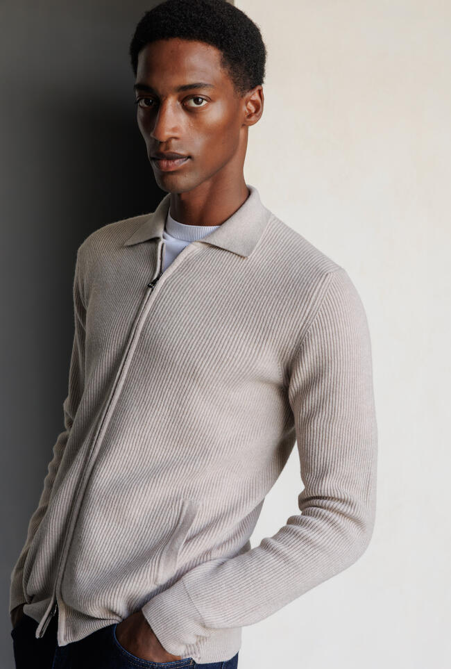 Giacca full zip in lana e cashmere ROYAL RED - Ferrante | img vers.1300x/