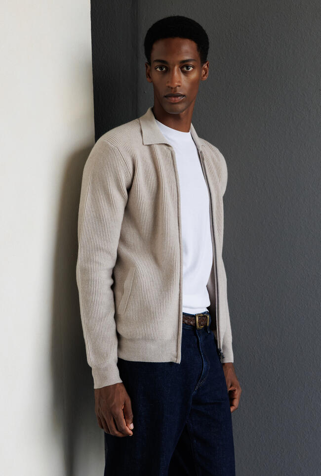 Giacca full zip in lana e cashmere ROYAL RED - Ferrante | img vers.1300x/