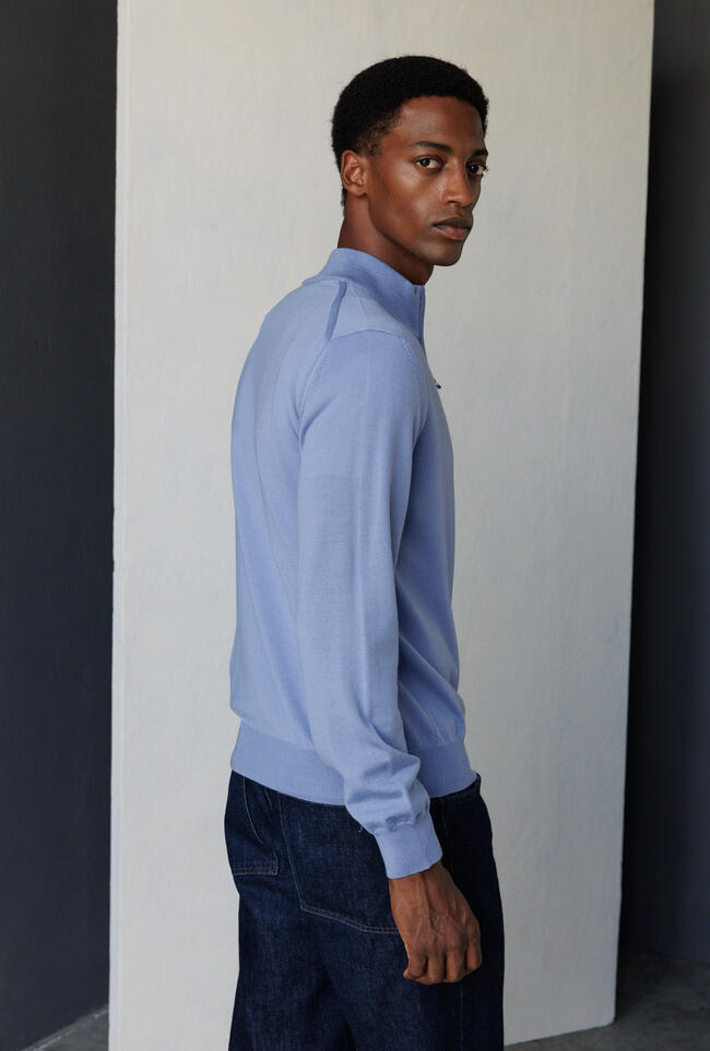 Serafino zip in pura lana pettinata ESSENTIAL - Ferrante | img vers.1300x/