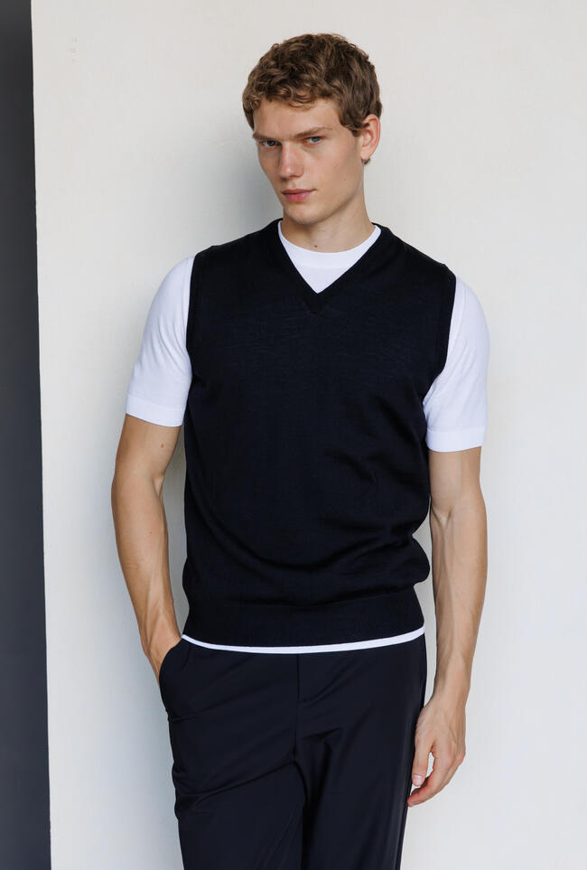 Gilet in lana pettinata ESSENTIAL - Ferrante | img vers.1300x/