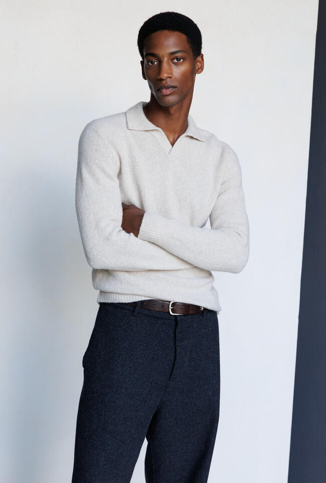 Polo bouclè in misto cashmere ROYAL RED - Ferrante | img vers.1300x/