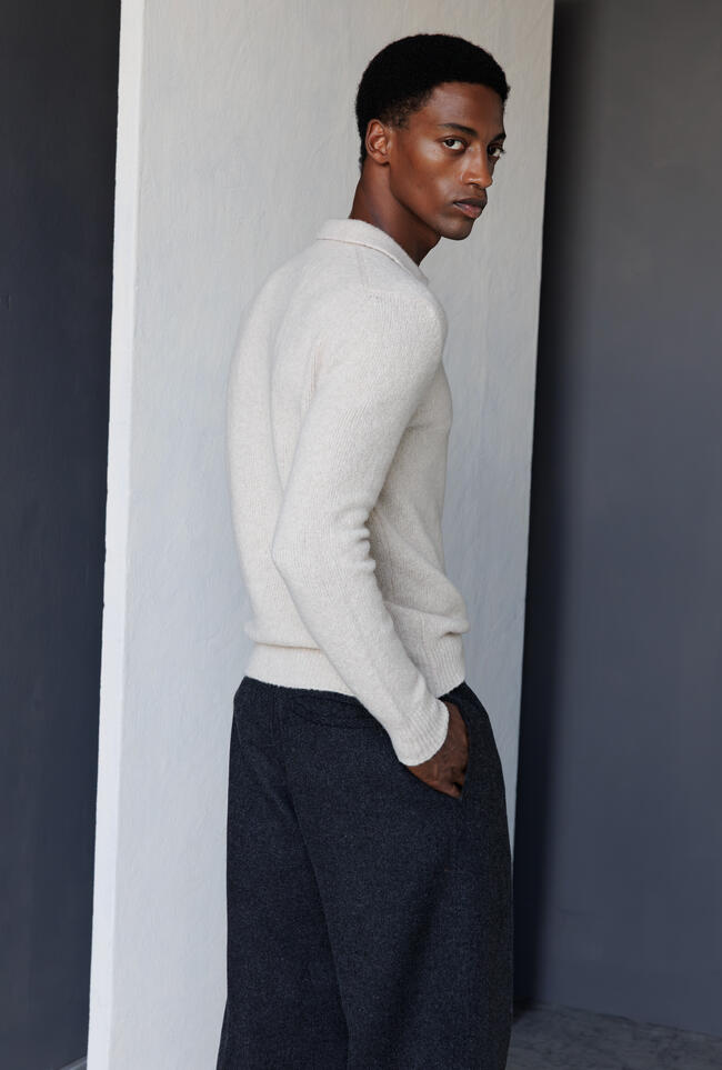 Polo bouclè in misto cashmere ROYAL RED - Ferrante | img vers.1300x/