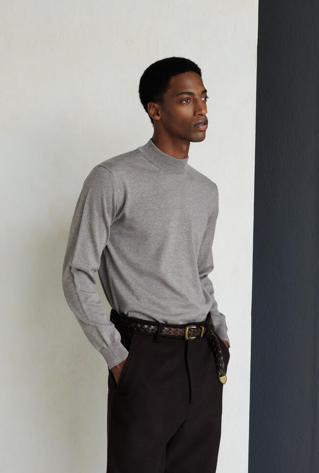 Mock neck in worsted wool ESSENTIAL - Ferrante | img vers.1300x/