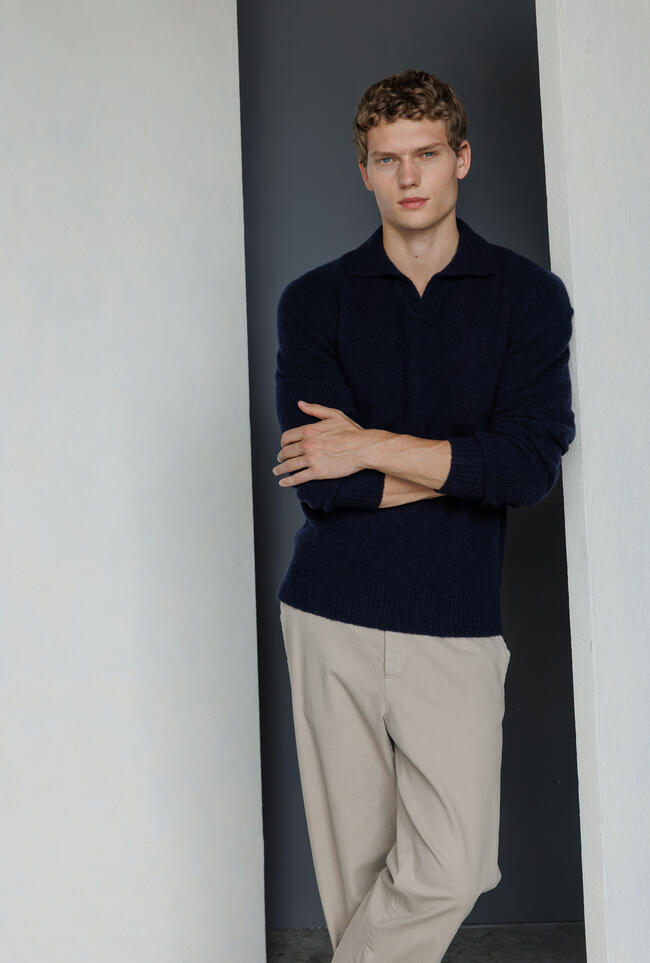 Polo bouclè in misto cashmere ROYAL RED - Ferrante | img vers.1300x/