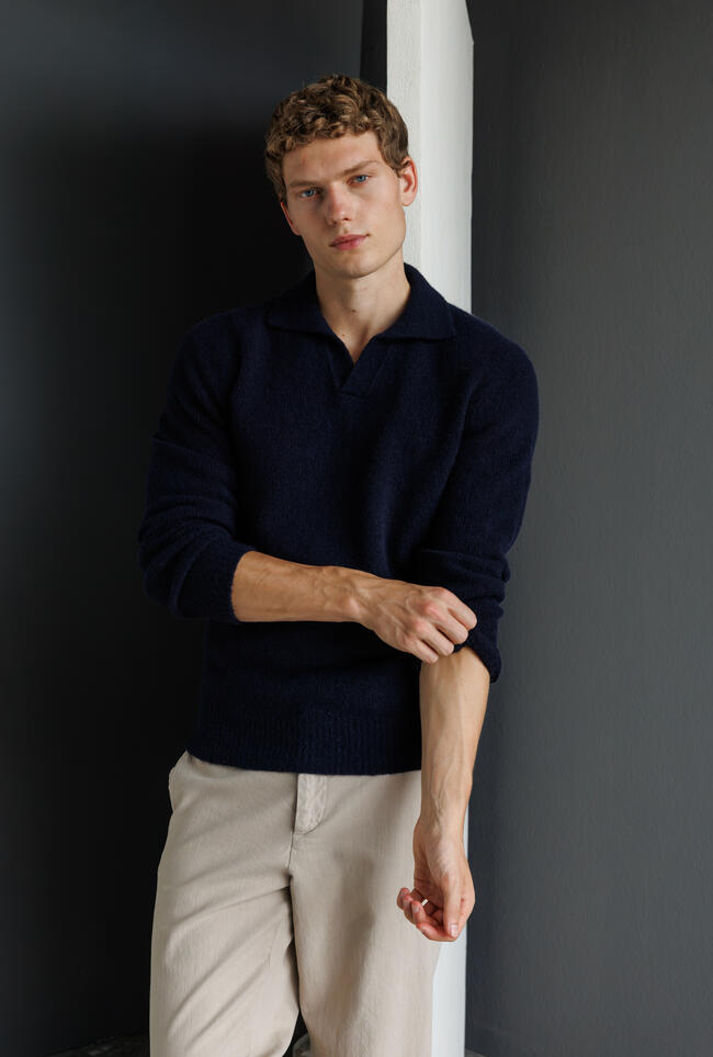 Polo bouclè in misto cashmere ROYAL RED - Ferrante | img vers.1300x/