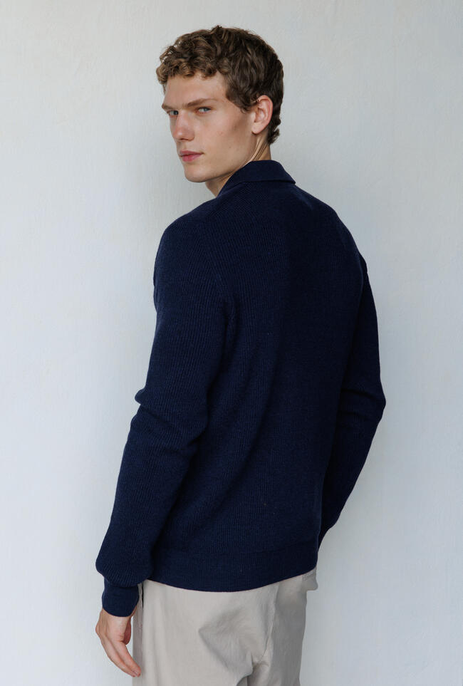 Polo a coste in lana e cashmere ROYAL RED - Ferrante | img vers.1300x/