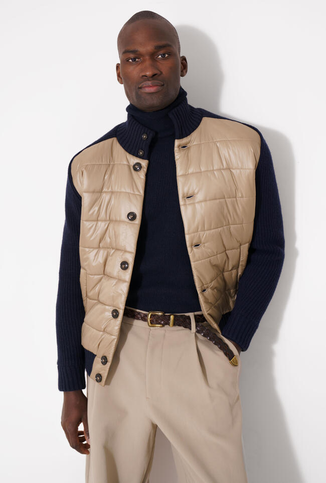 Padded jacket with sleeves and knitted details ROYAL RED - Ferrante | img vers.1300x/